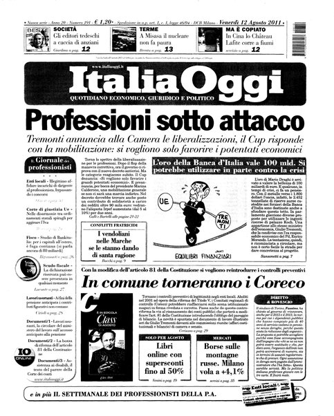 Italia oggi : quotidiano di economia finanza e politica